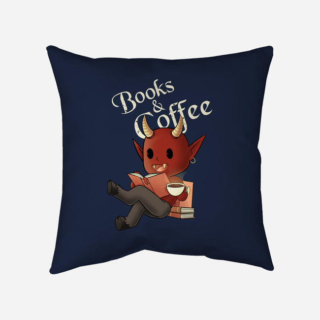 Books And Coffee-none removable cover throw pillow-FunkVampire