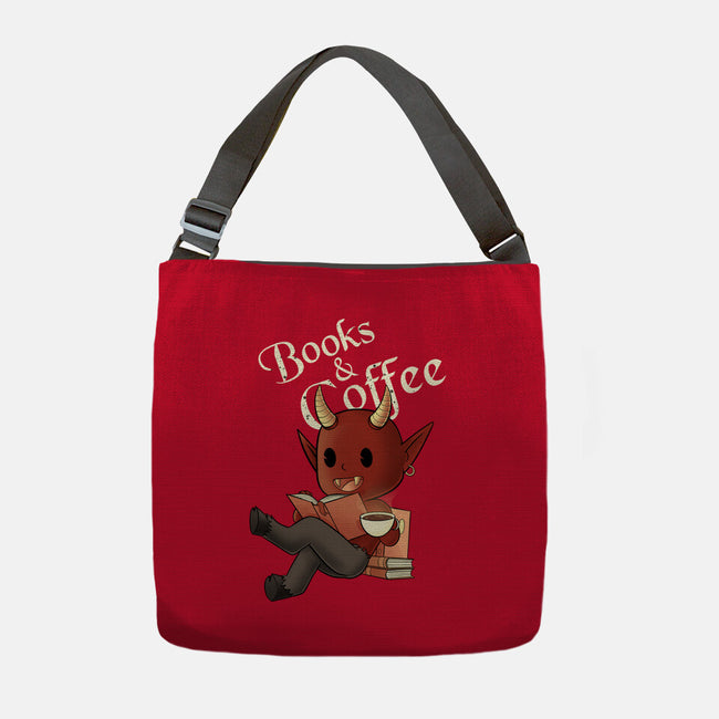 Books And Coffee-none adjustable tote-FunkVampire