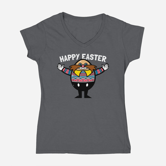 Eggman Easter-womens v-neck tee-krisren28