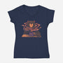 Bear Loves Coffee-womens v-neck tee-tobefonseca