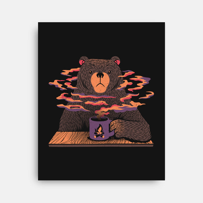 Bear Loves Coffee-none stretched canvas-tobefonseca