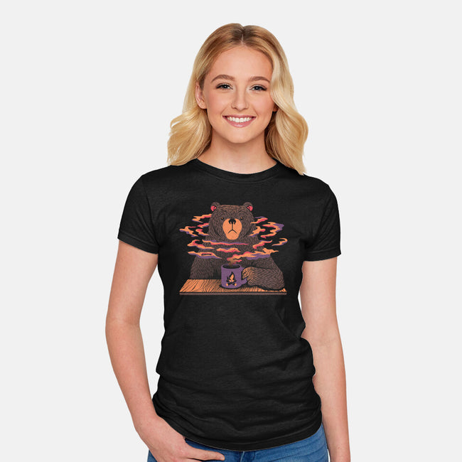 Bear Loves Coffee-womens fitted tee-tobefonseca