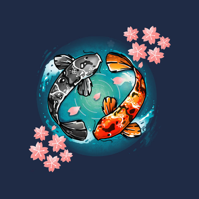Koi Fish-none removable cover w insert throw pillow-Vallina84