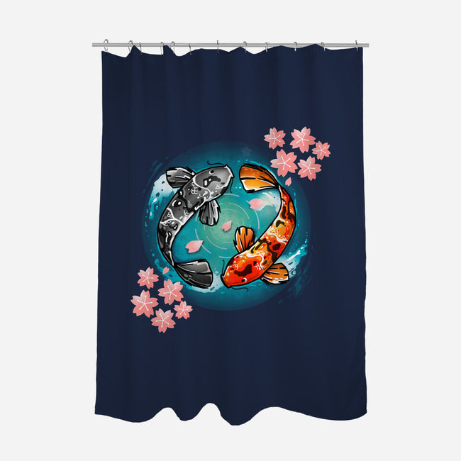 Koi Fish-none polyester shower curtain-Vallina84