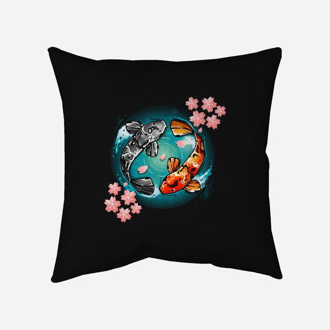 Koi Fish-none removable cover w insert throw pillow-Vallina84