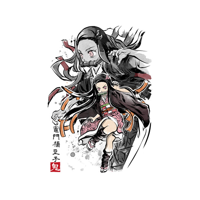 Demon Nezuko Sumi-E-unisex baseball tee-DrMonekers