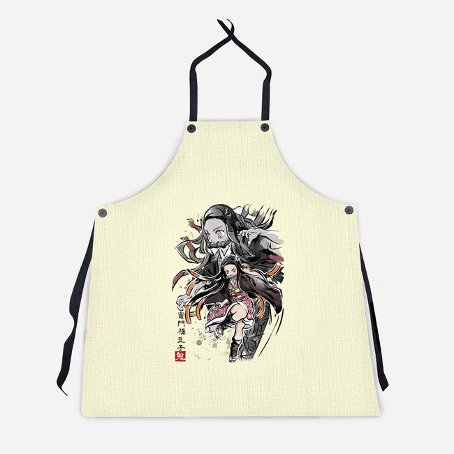 Demon Nezuko Sumi-E-unisex kitchen apron-DrMonekers