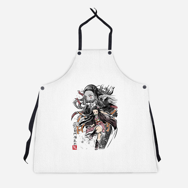 Demon Nezuko Sumi-E-unisex kitchen apron-DrMonekers