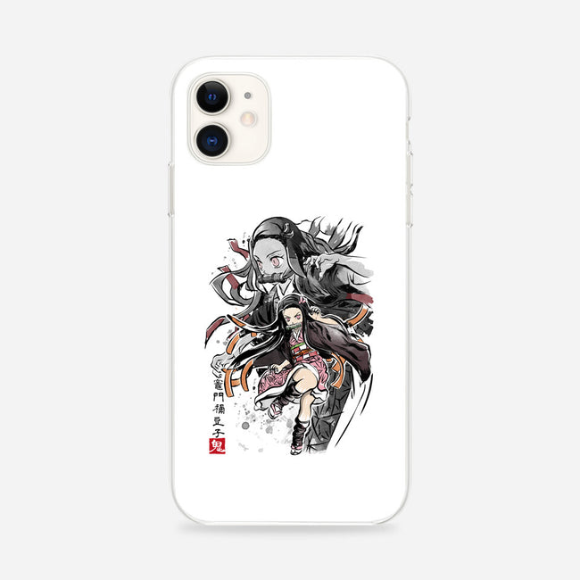 Demon Nezuko Sumi-E-iphone snap phone case-DrMonekers