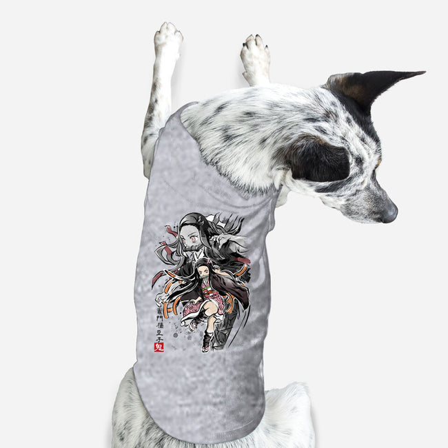 Demon Nezuko Sumi-E-dog basic pet tank-DrMonekers