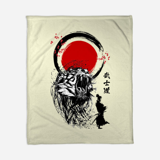 Tiger Warrior-none fleece blanket-Faissal Thomas