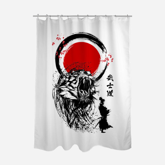Tiger Warrior-none polyester shower curtain-Faissal Thomas