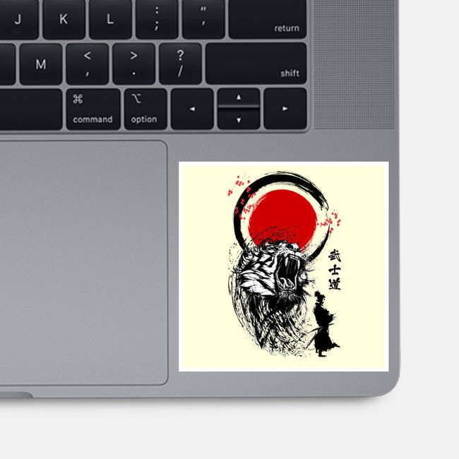 Tiger Warrior-none glossy sticker-Faissal Thomas