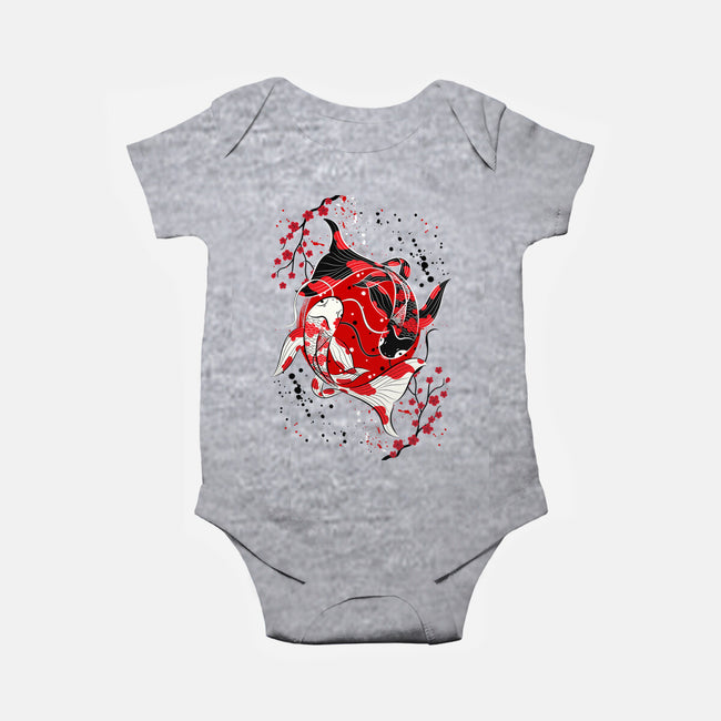 Koi Fish Yin Yang-baby basic onesie-Faissal Thomas