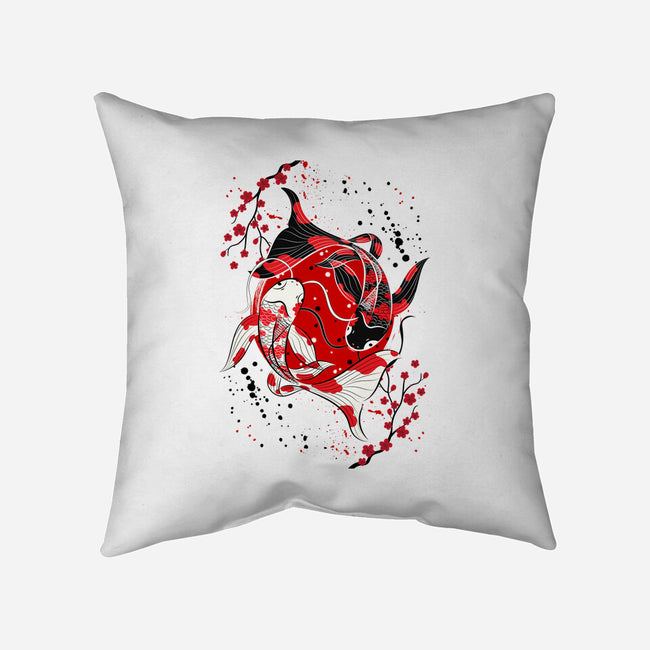 Koi Fish Yin Yang-none removable cover throw pillow-Faissal Thomas