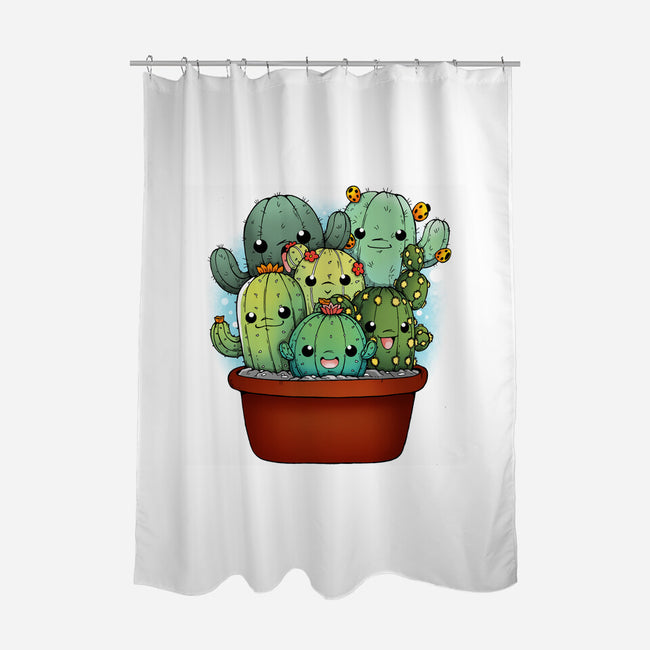 Cactus Family-none polyester shower curtain-Vallina84