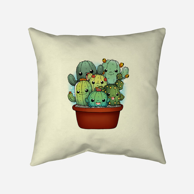 Cactus Family-none removable cover w insert throw pillow-Vallina84