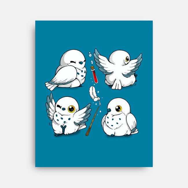 Magical Owls-none stretched canvas-Vallina84