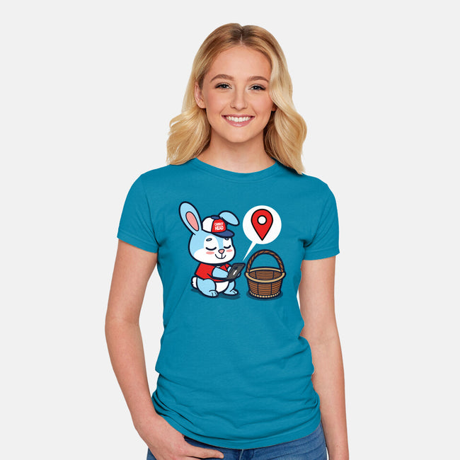 Modern Easter Bunny-womens fitted tee-Boggs Nicolas