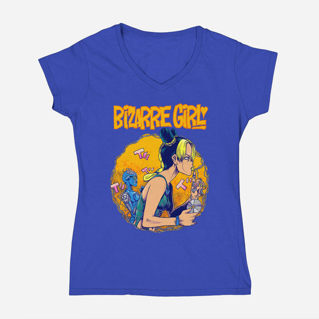Bizarre Girl-womens v-neck tee-joerawks