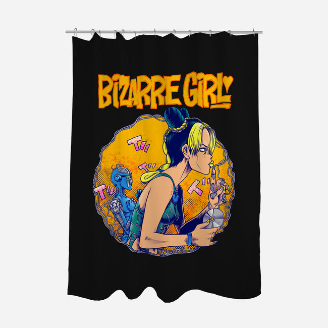 Bizarre Girl-none polyester shower curtain-joerawks