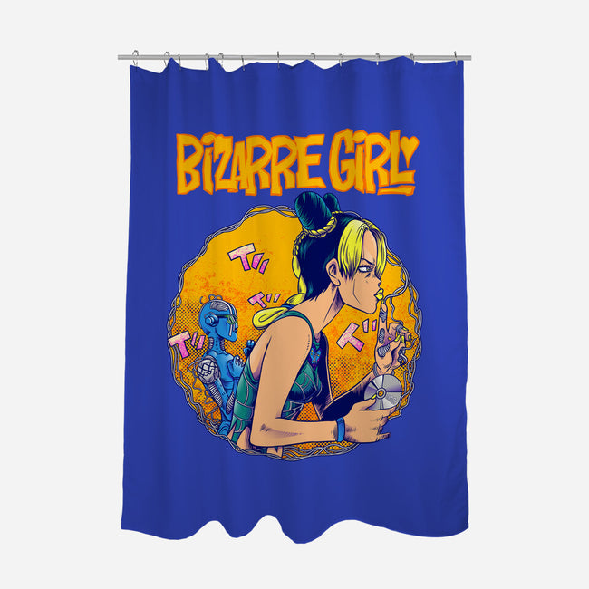 Bizarre Girl-none polyester shower curtain-joerawks