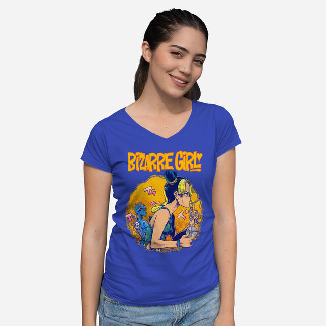 Bizarre Girl-womens v-neck tee-joerawks