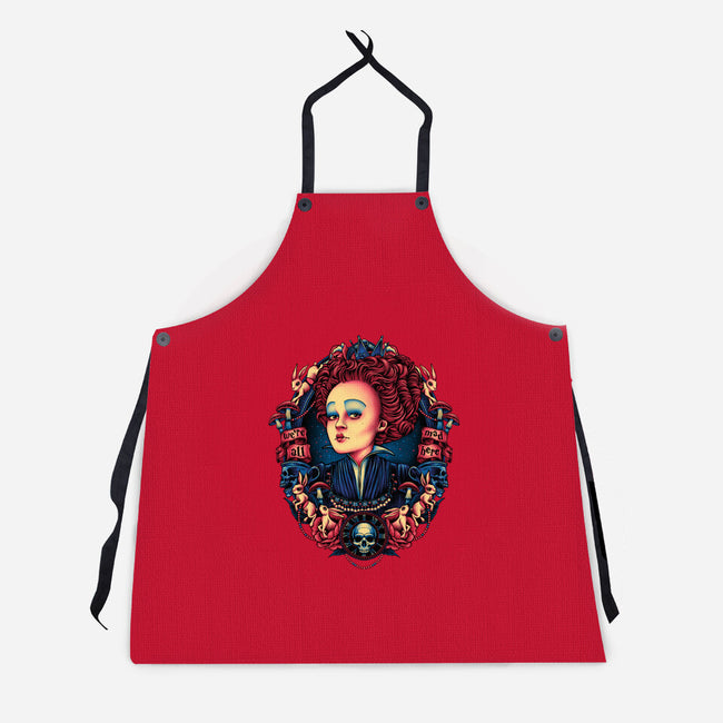 The Queen In Red-unisex kitchen apron-glitchygorilla