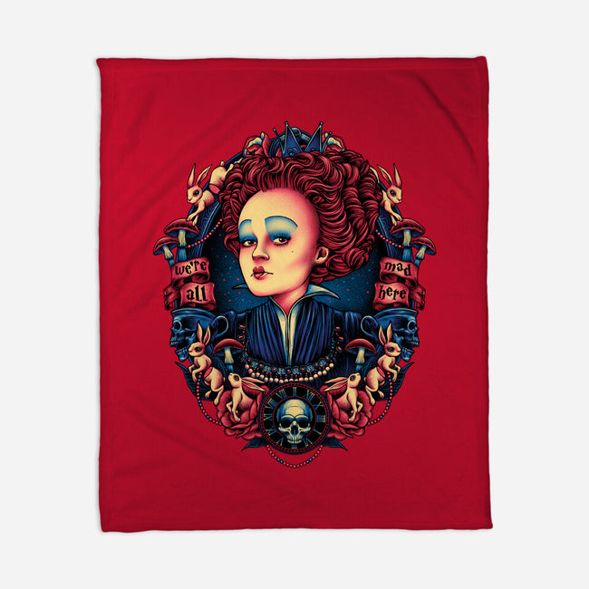 The Queen In Red-none fleece blanket-glitchygorilla