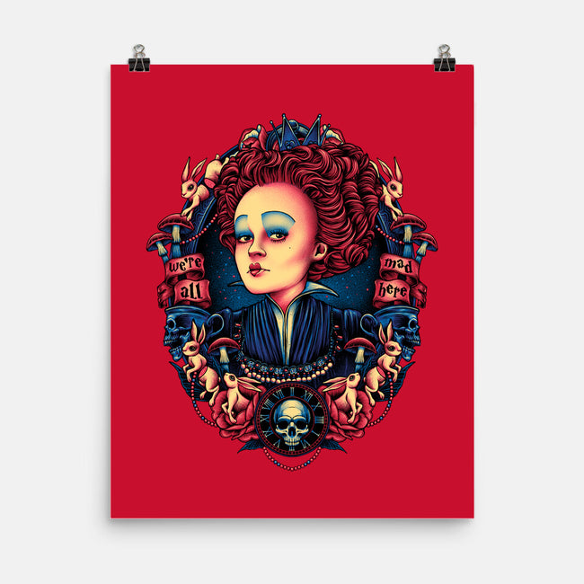 The Queen In Red-none matte poster-glitchygorilla
