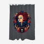 The Queen In Red-none polyester shower curtain-glitchygorilla