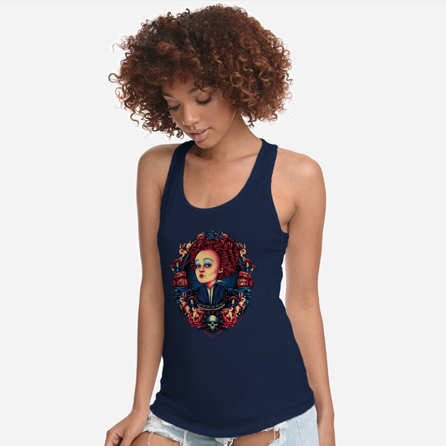 The Queen In Red-womens racerback tank-glitchygorilla
