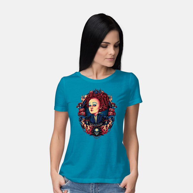 The Queen In Red-womens basic tee-glitchygorilla