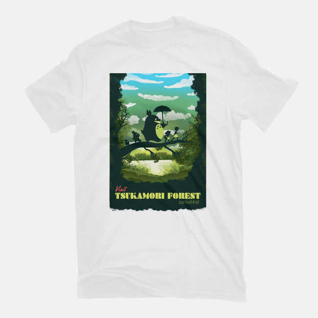 Visit Tsukamori Forest-womens fitted tee-dandingeroz