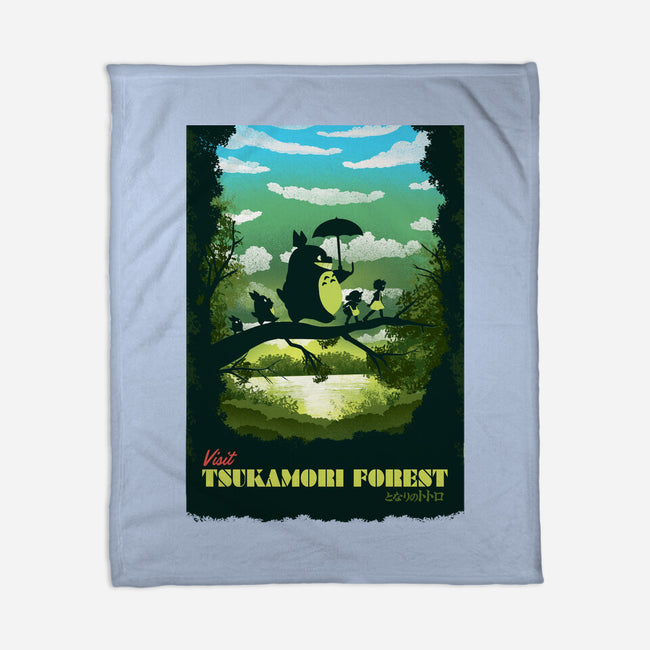 Visit Tsukamori Forest-none fleece blanket-dandingeroz