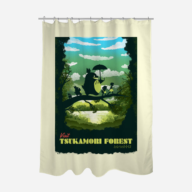 Visit Tsukamori Forest-none polyester shower curtain-dandingeroz