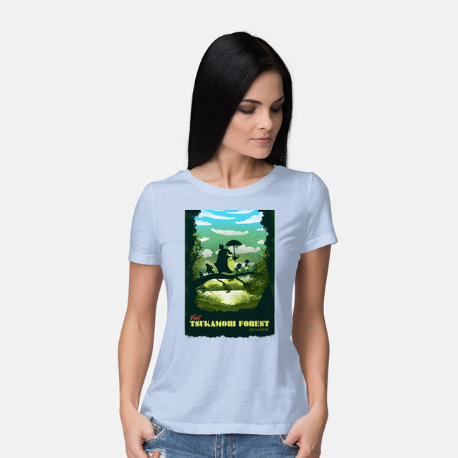 Visit Tsukamori Forest-womens basic tee-dandingeroz