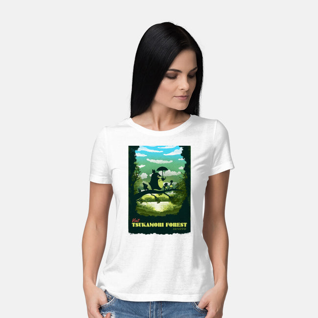 Visit Tsukamori Forest-womens basic tee-dandingeroz