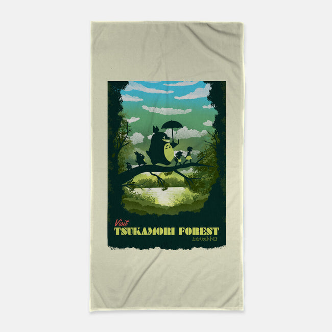 Visit Tsukamori Forest-none beach towel-dandingeroz