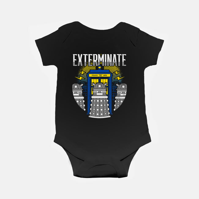 Daleks Exterminate-baby basic onesie-Logozaste