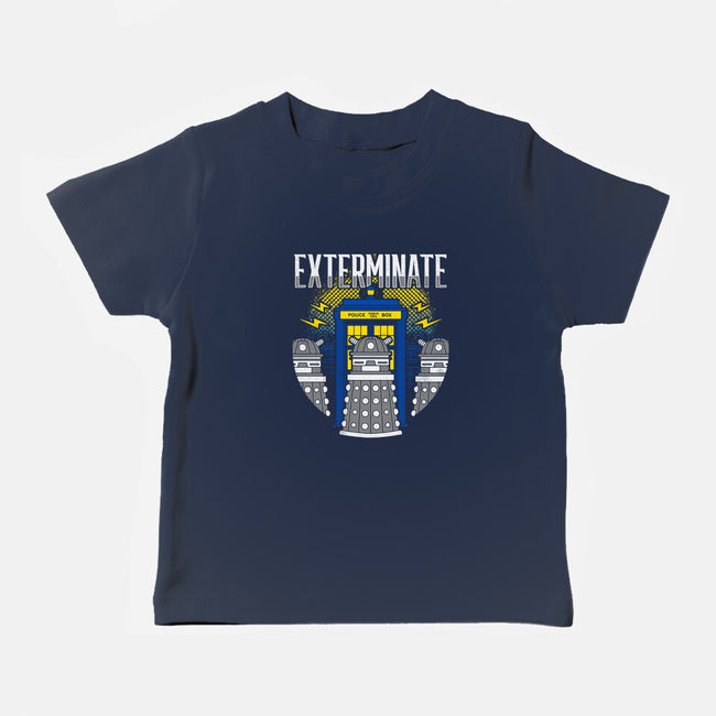 Daleks Exterminate-baby basic tee-Logozaste