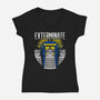 Daleks Exterminate-womens v-neck tee-Logozaste