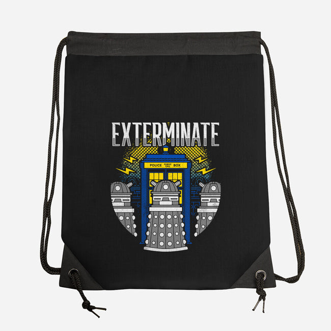 Daleks Exterminate-none drawstring bag-Logozaste