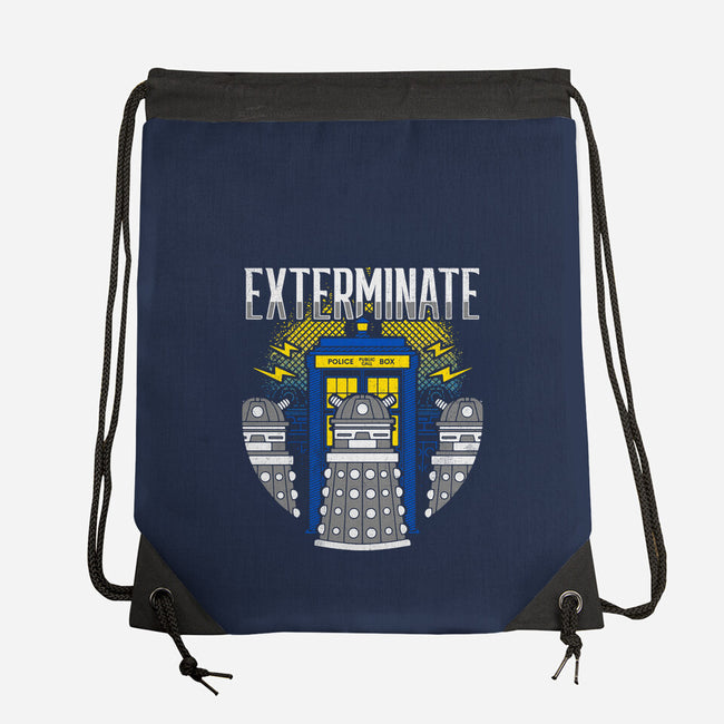Daleks Exterminate-none drawstring bag-Logozaste