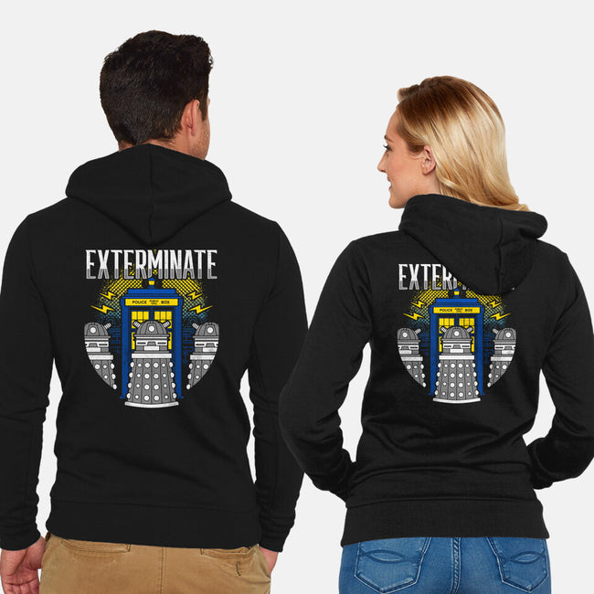 Daleks Exterminate-unisex zip-up sweatshirt-Logozaste