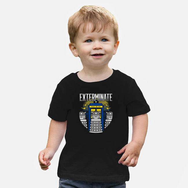 Daleks Exterminate-baby basic tee-Logozaste