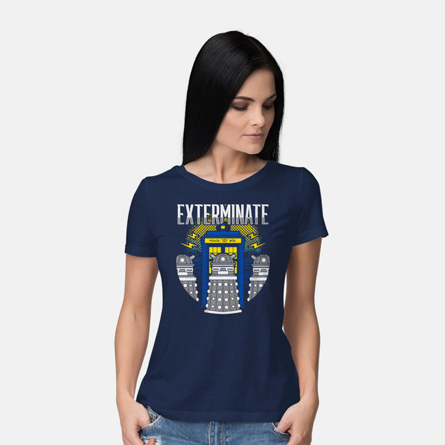 Daleks Exterminate-womens basic tee-Logozaste