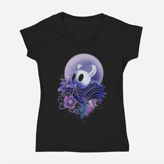 Hollow In Moonlight-womens v-neck tee-fanfabio