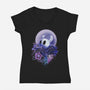 Hollow In Moonlight-womens v-neck tee-fanfabio