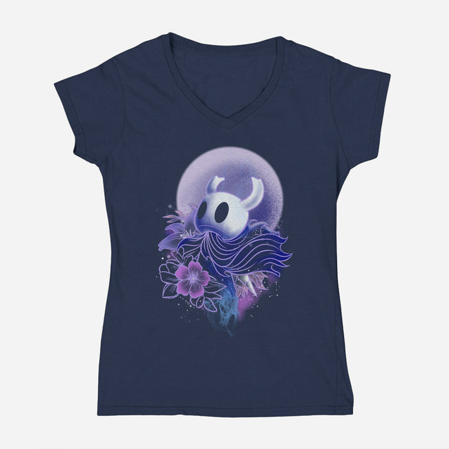 Hollow In Moonlight-womens v-neck tee-fanfabio